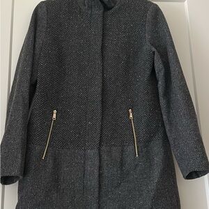 Nautica Women's Charcoal Pea Coat with Gold Zippers